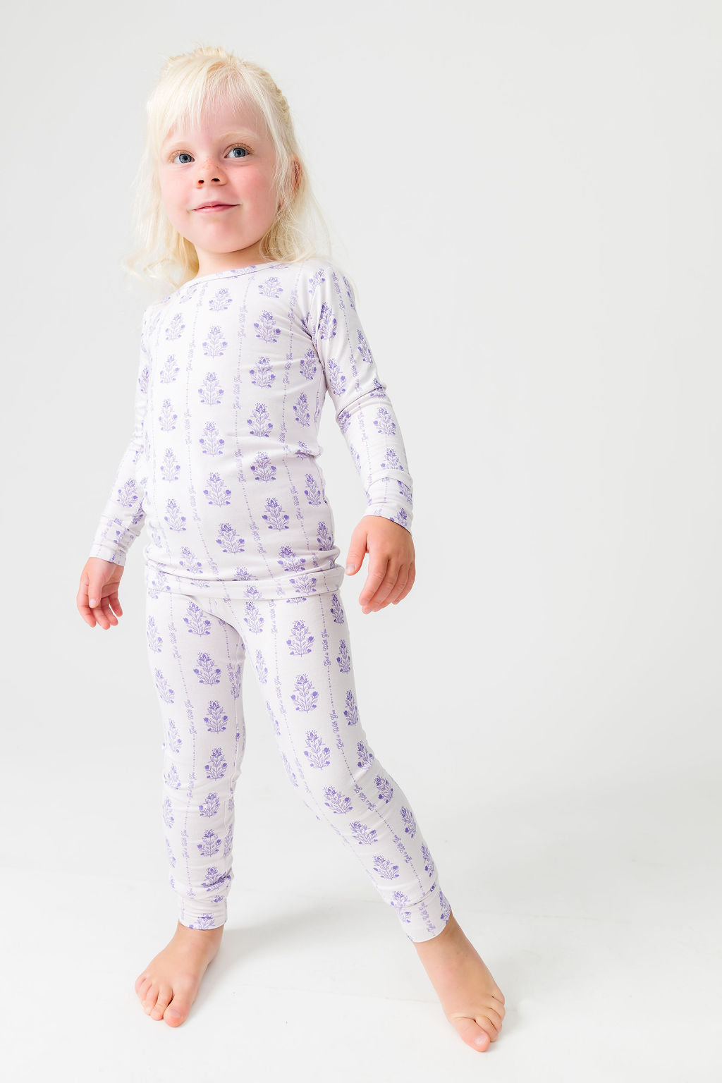 God Is With You Floral Pj Long Sleeve Set Bamboo