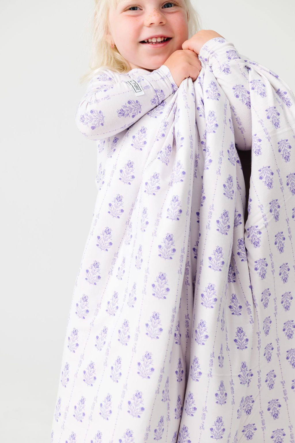 God Is With You Floral Blanket Bamboo