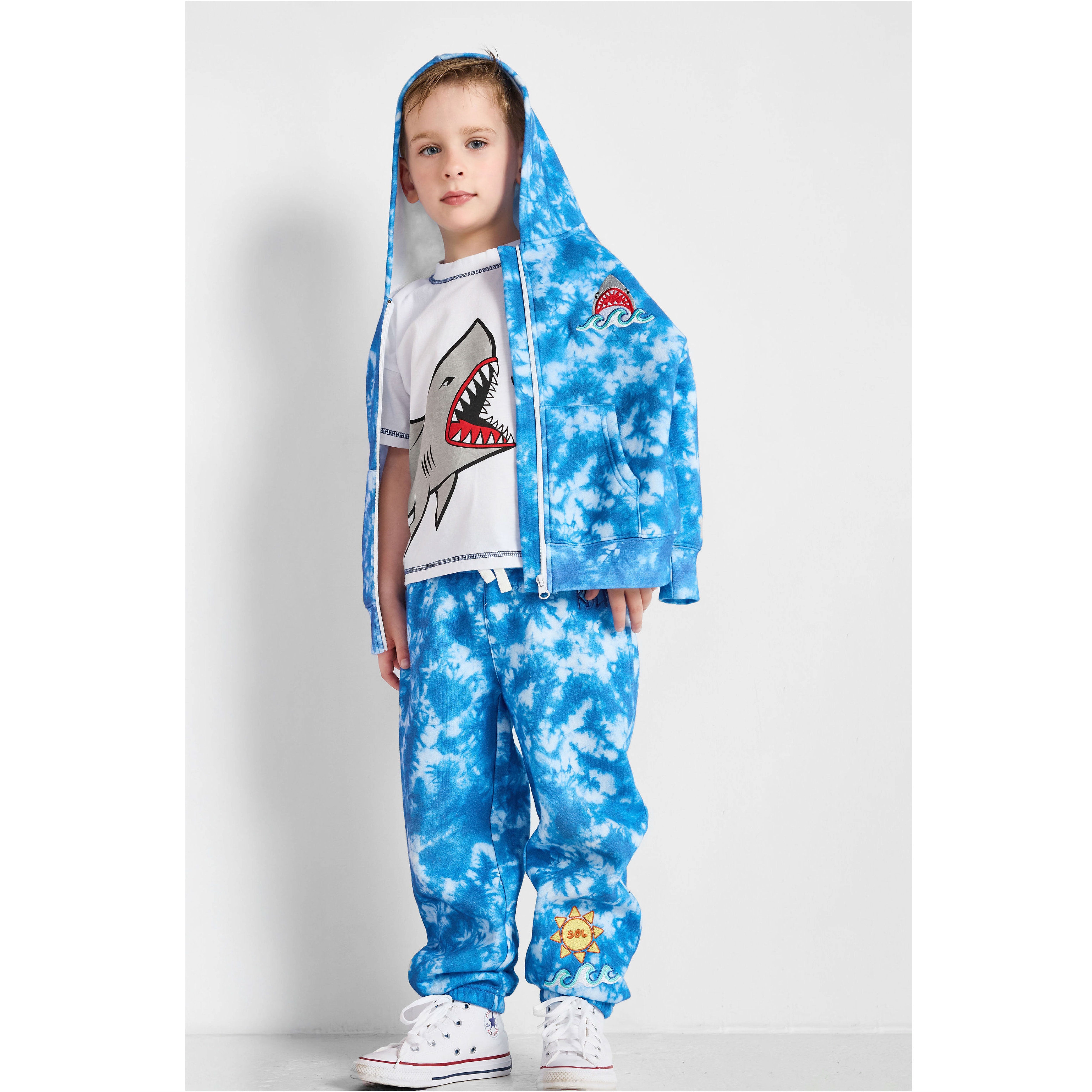 Shark Tie-dye Zip-up Hoodie