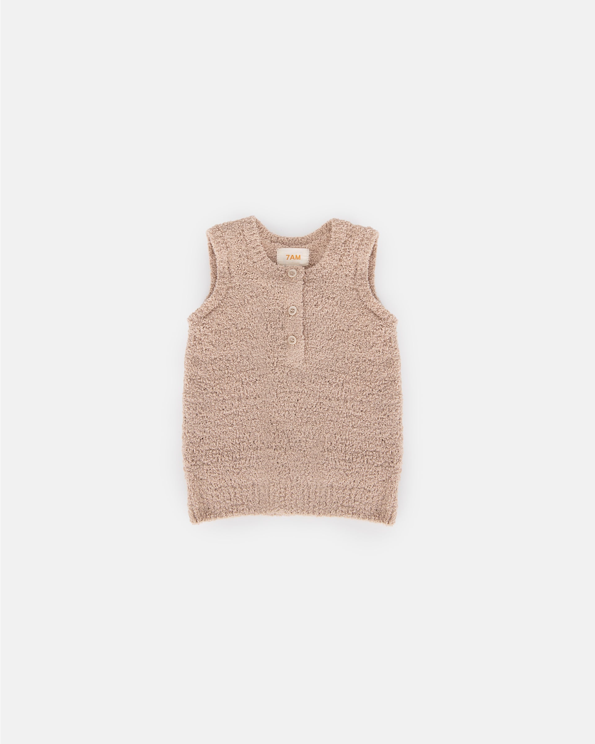 Sleeveless Henley - Fuzzy