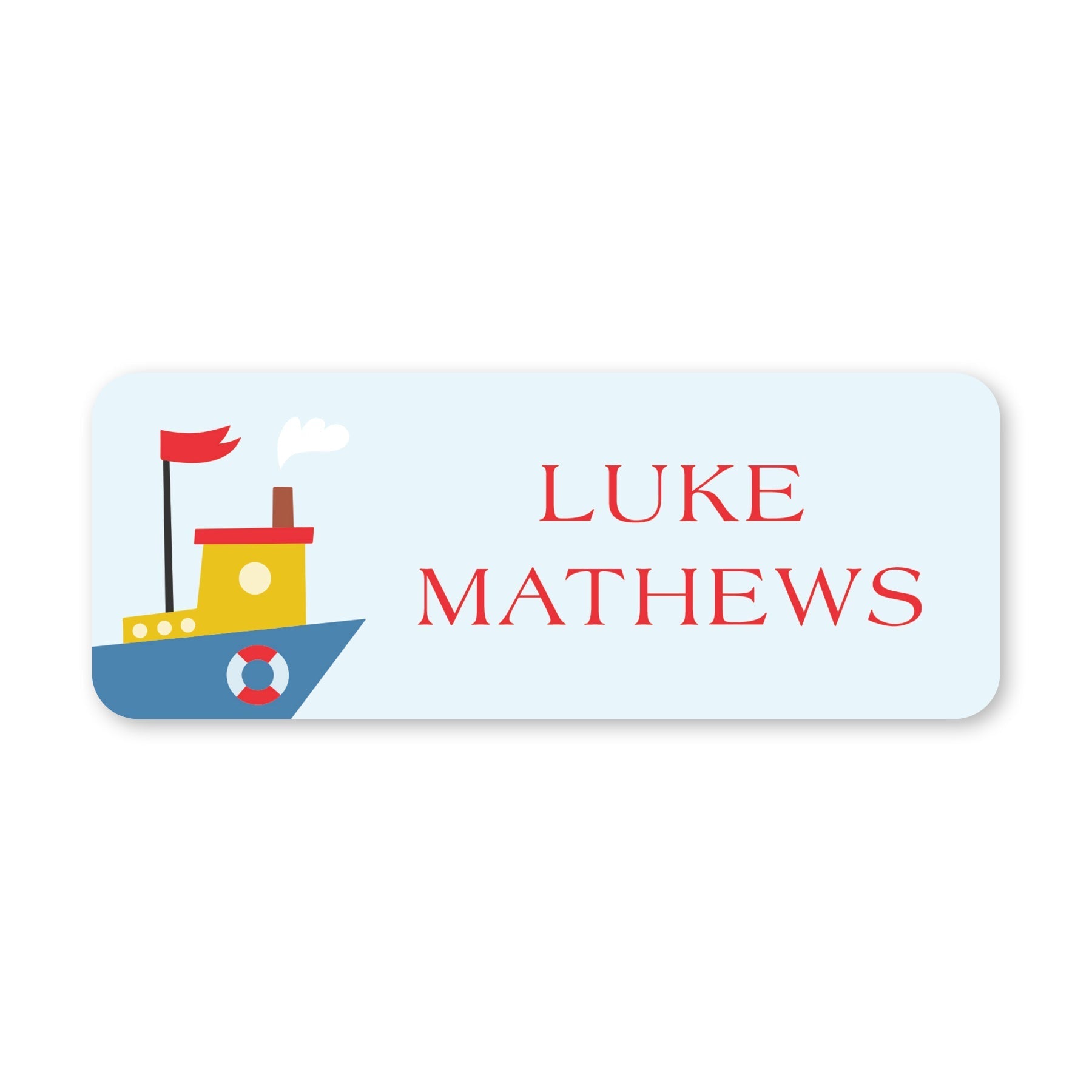 Tug Boat Vinyl School Labels