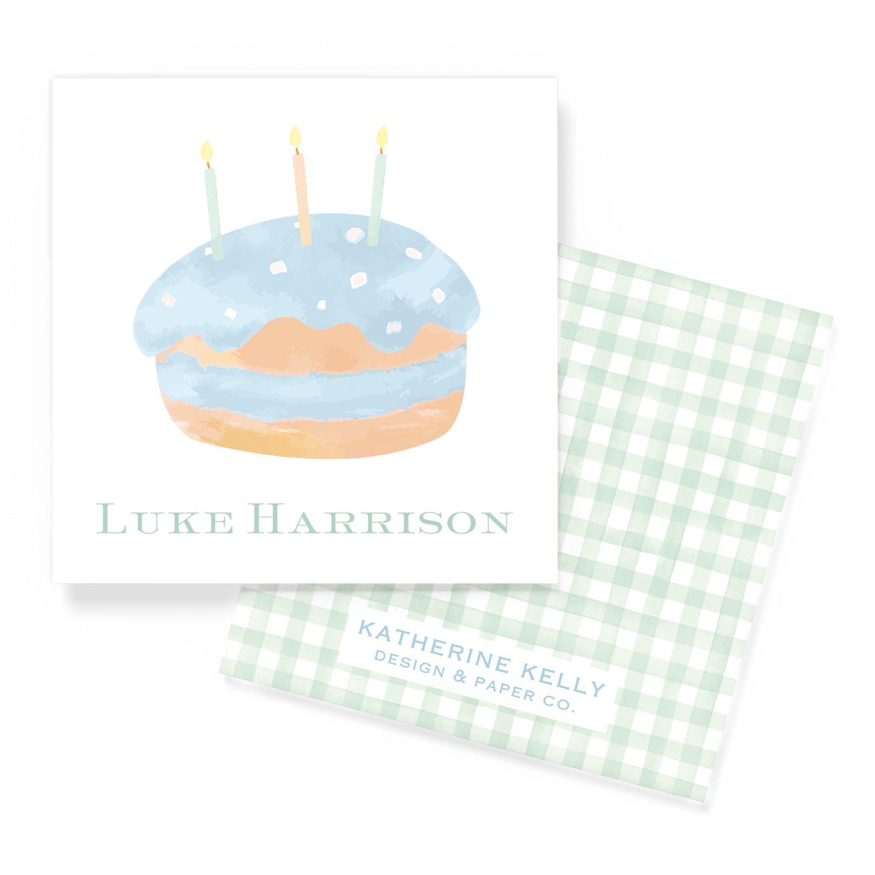 Blue Birthday Cake Ii Enclosure Card