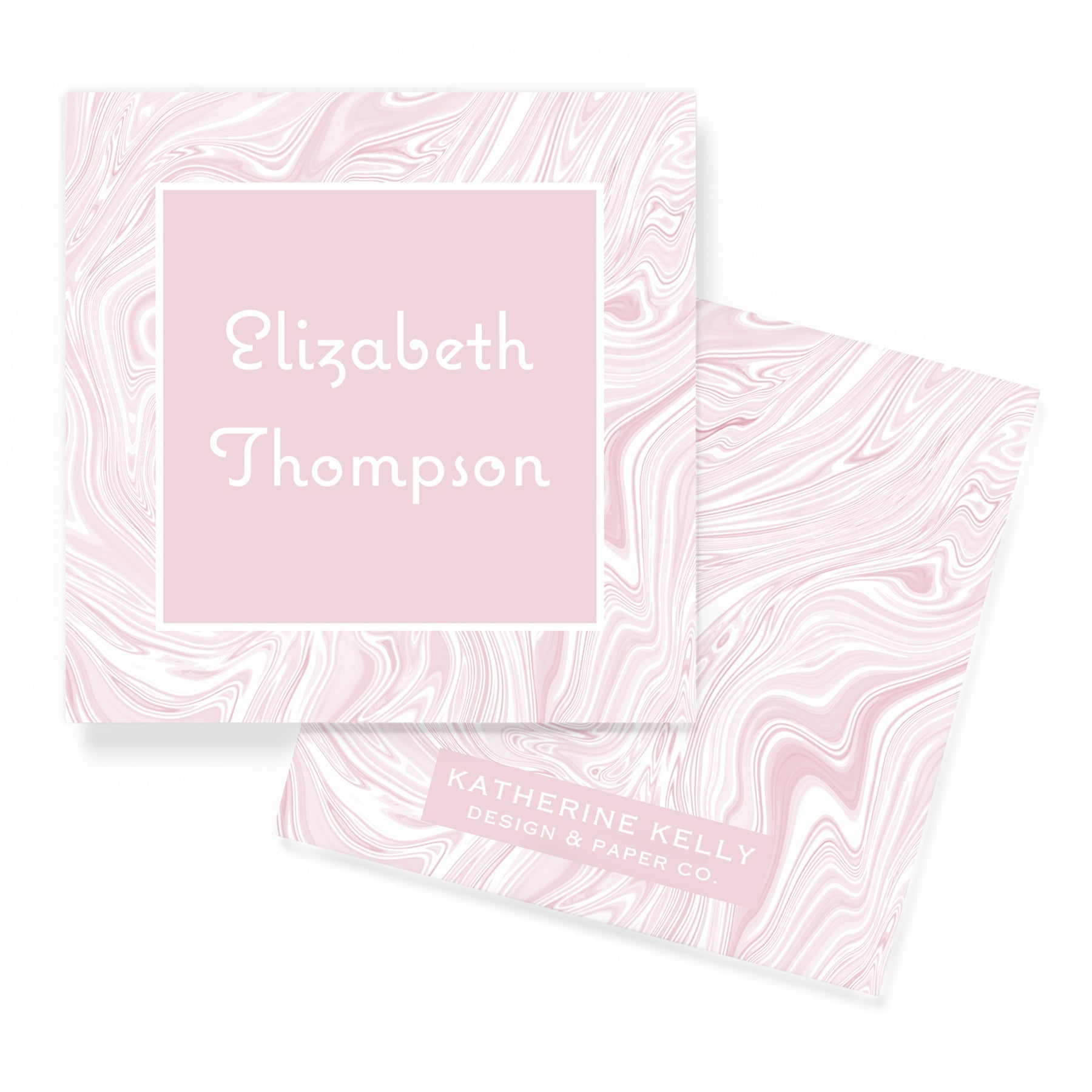 Pink Marbled Enclosure Card