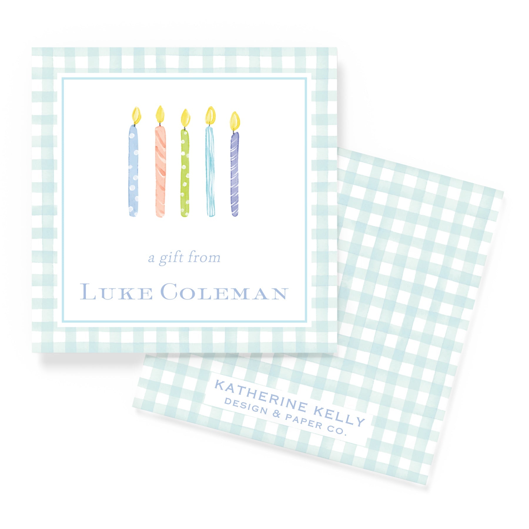 Blue Birthday Candles Enclosure Card