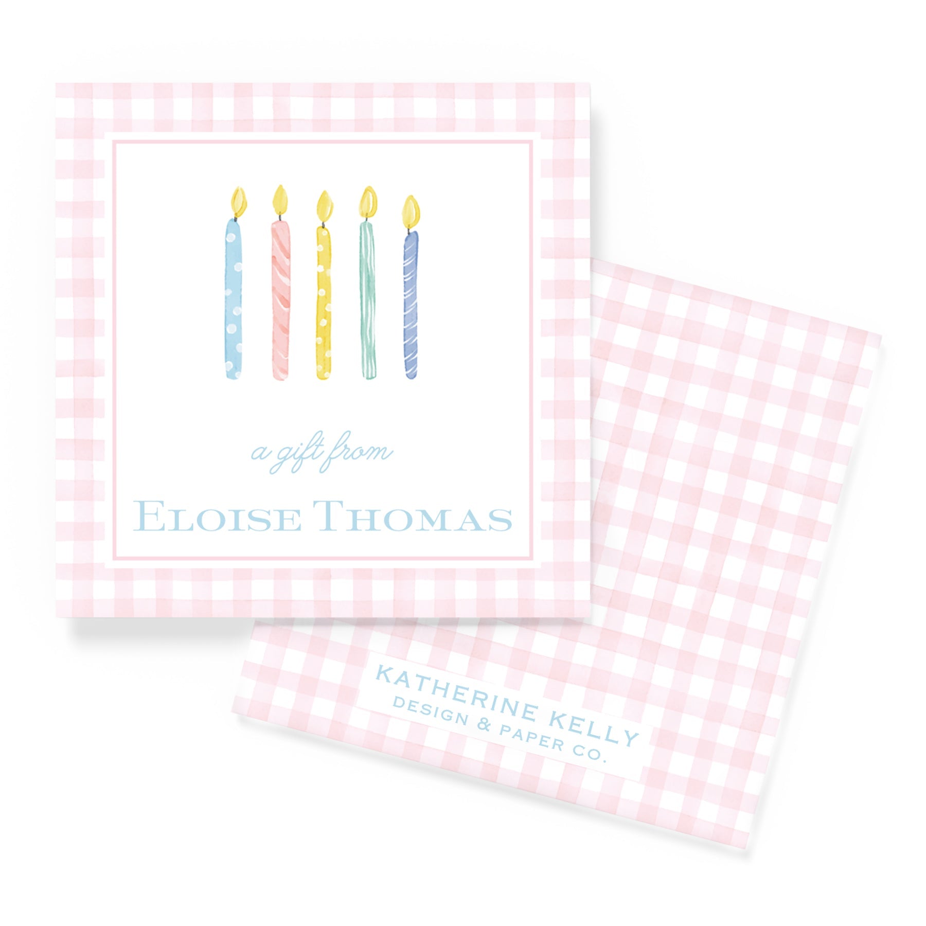 Pink Birthday Candles Enclosure Card