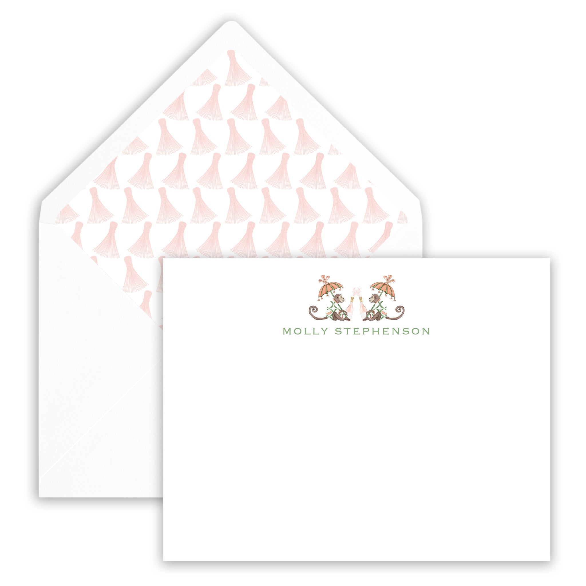 Double Champagne Monkey Notecard