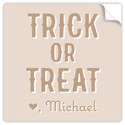 Taupe Trick Or Treat Halloween Sticker