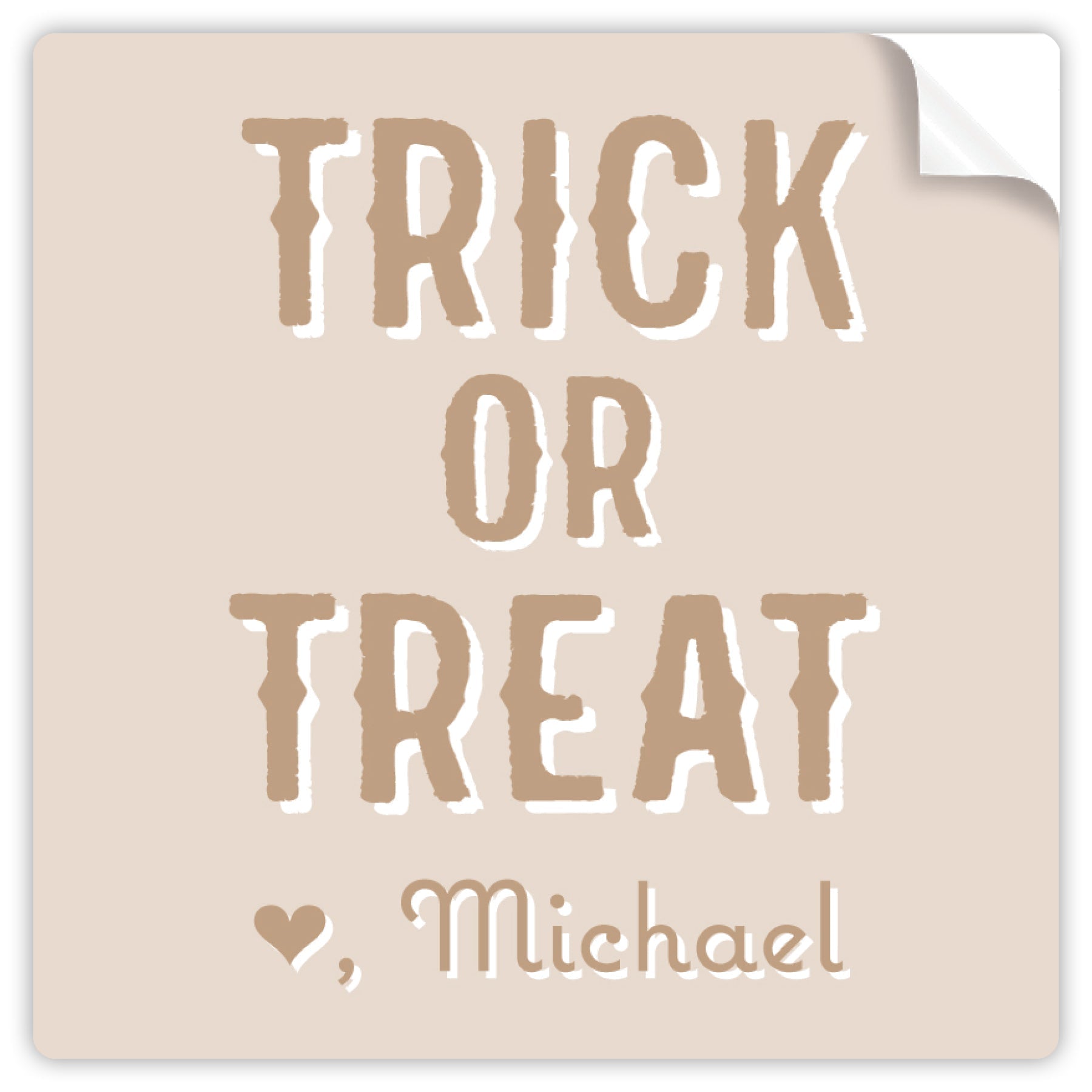 Taupe Trick Or Treat Halloween Sticker