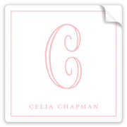 Classic Pink Initial Stickers
