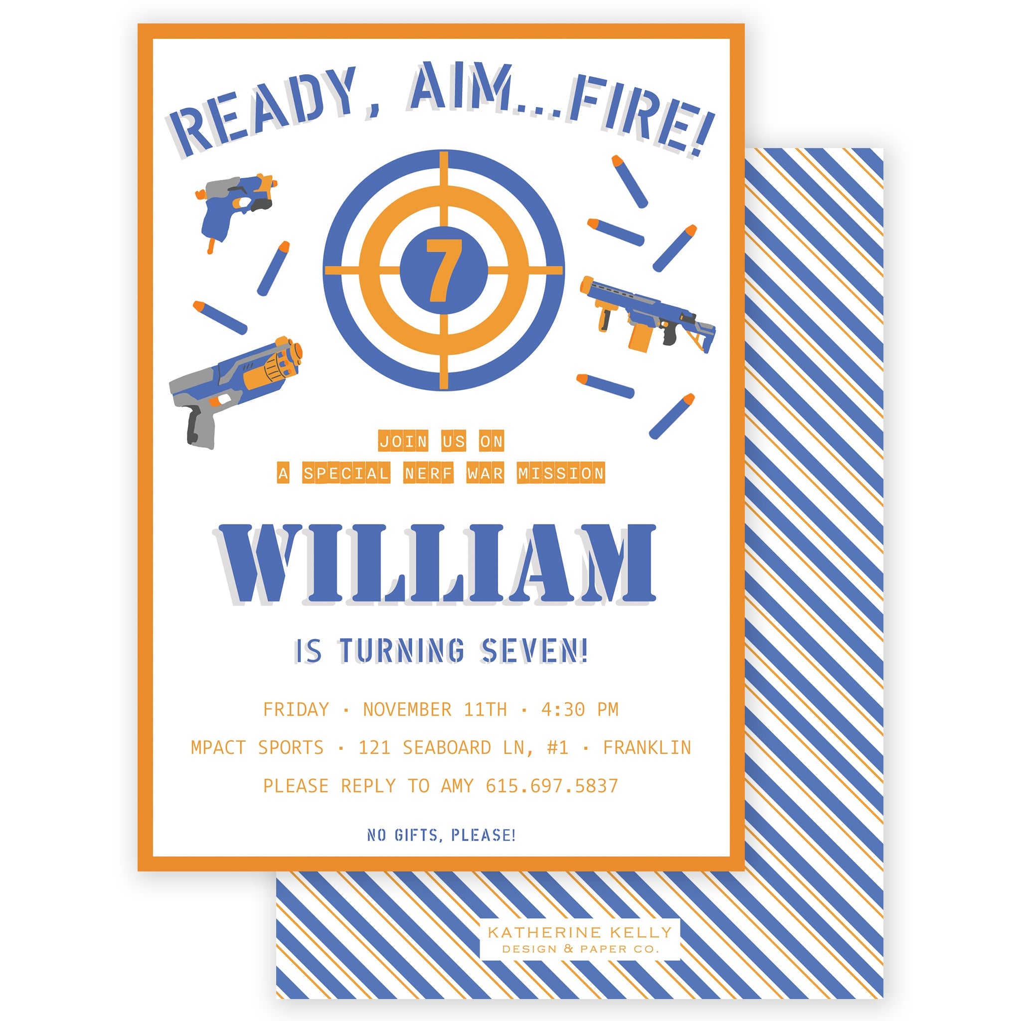 Dart Gun Birthday Invitation