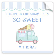 Ice Cream Truck Blue Stickers