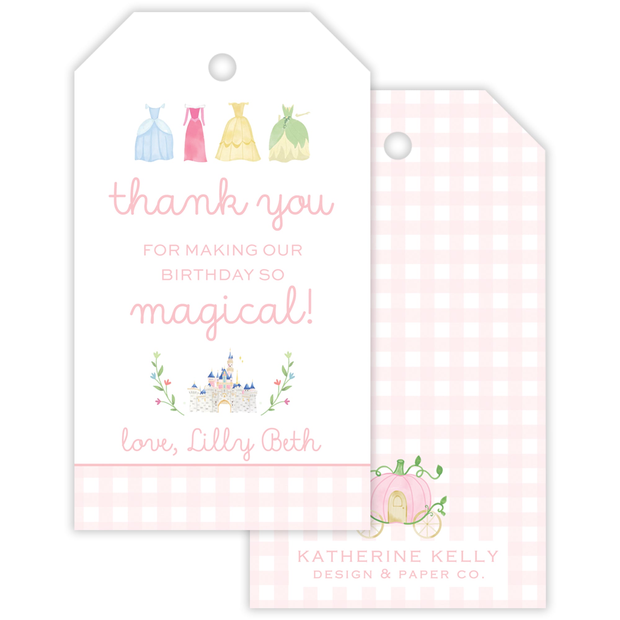 Princess Dresses Party Favor Tag