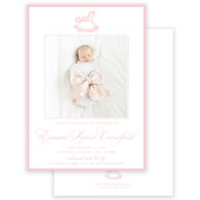 Pink Rocking Horse Birth Announcement