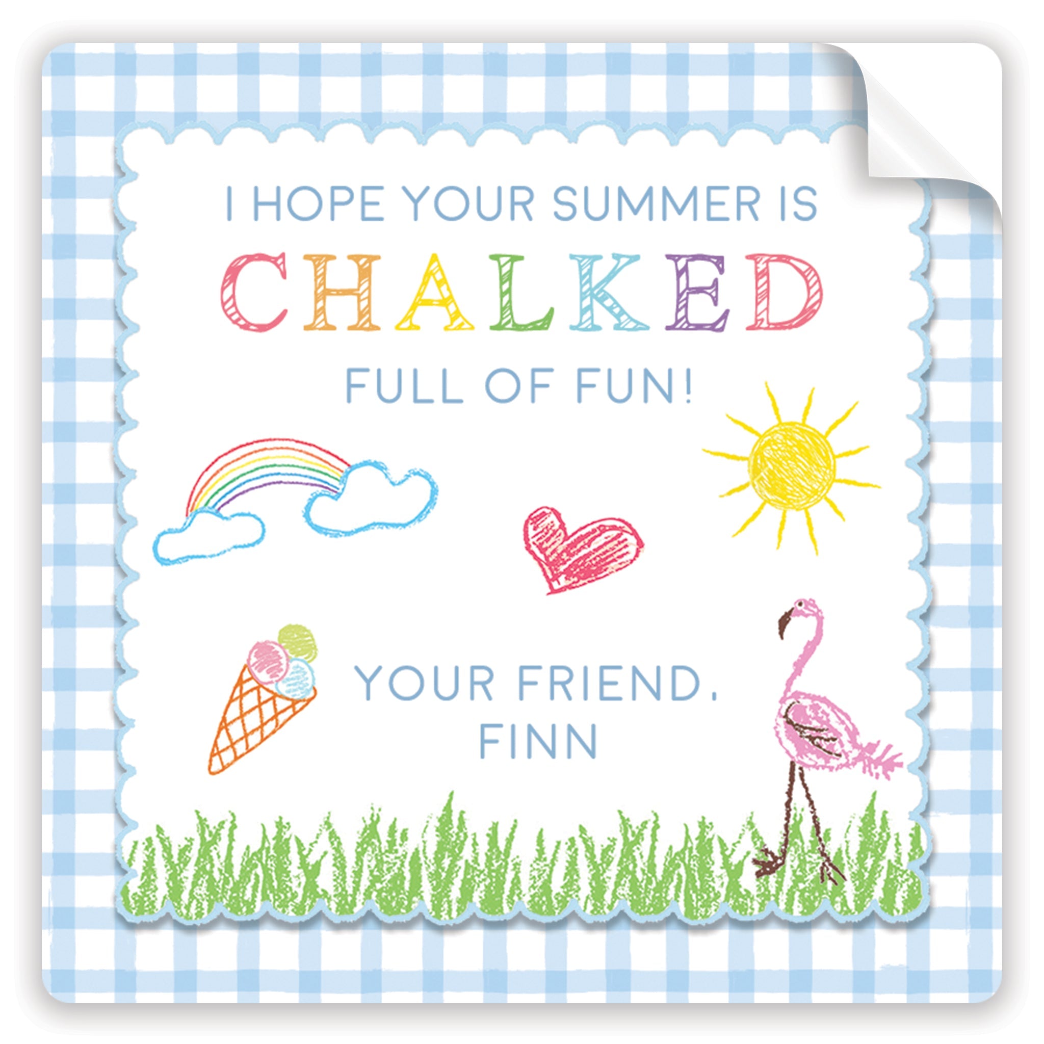 Chalked Full Of Fun Blue Stickers