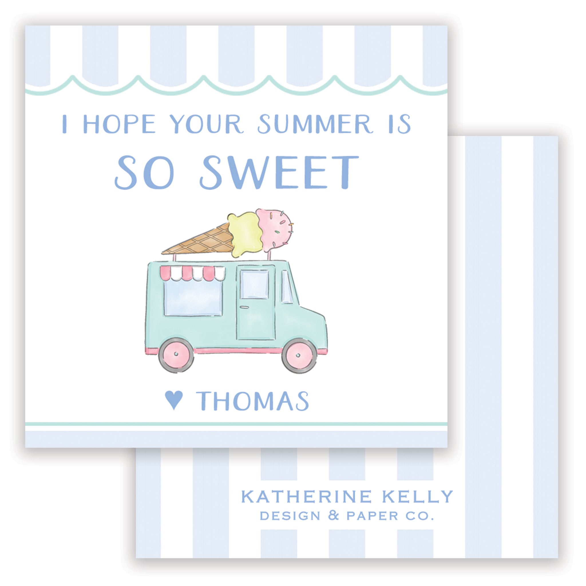 Ice Cream Truck Blue Enclosure Card