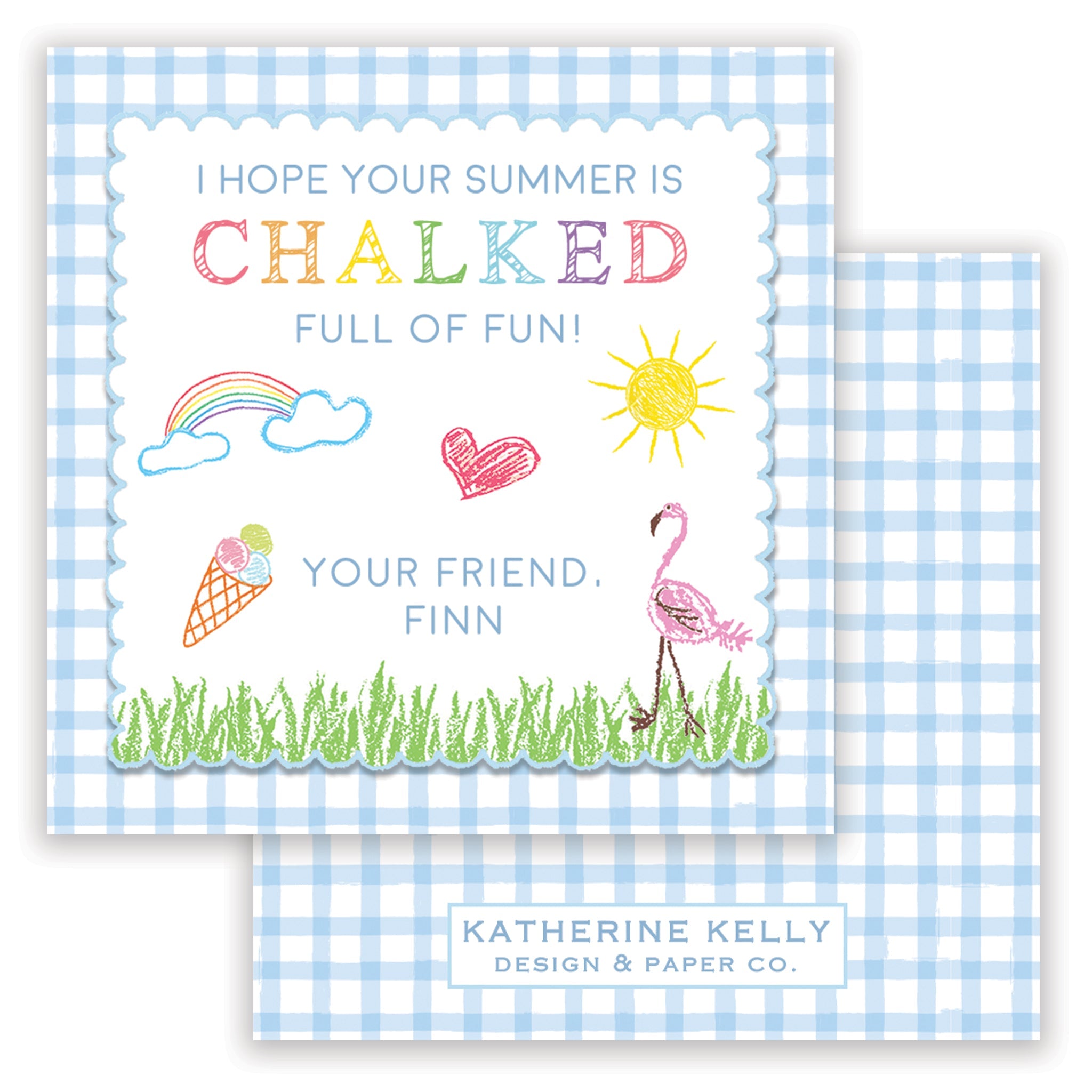 Chalked Full Of Fun Blue Enclosure Card