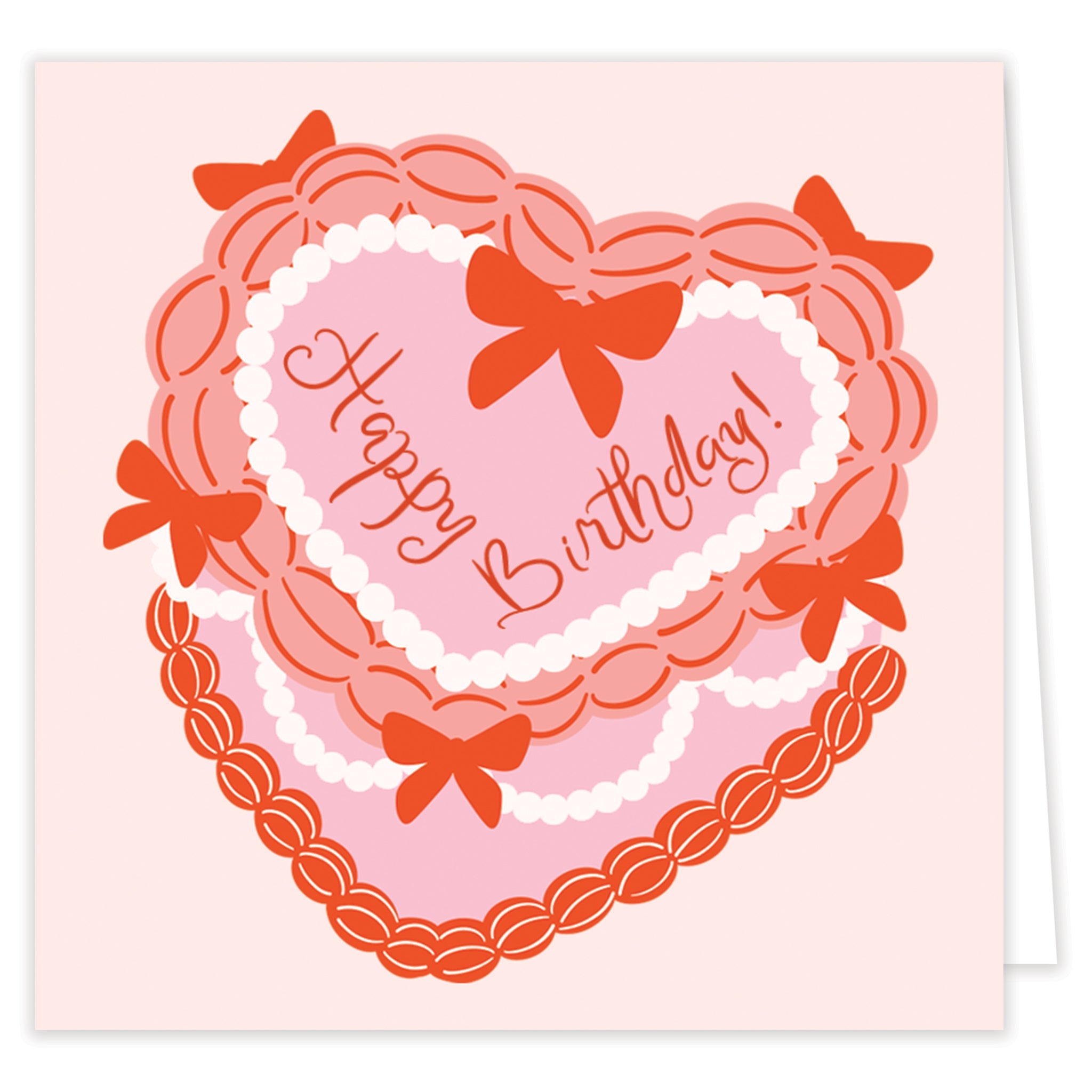 Pink Coquette Cake Folded Note Set With Envelopes