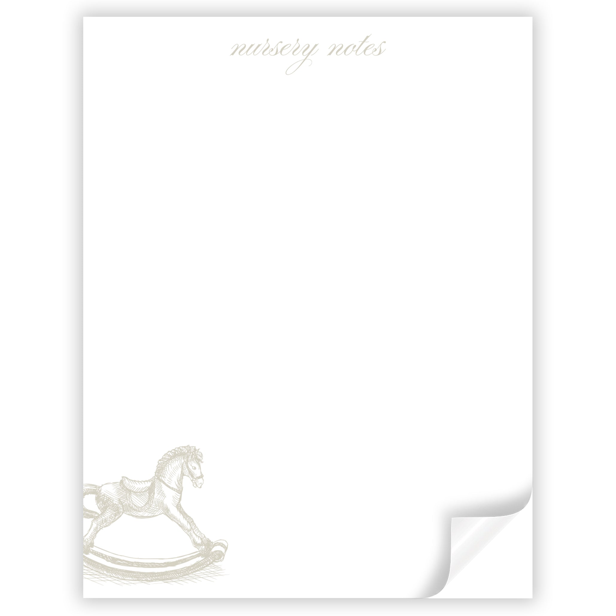 Taupe Nursery Notes Notepad