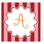 Burgundy Initial Folded Note Set With Envelopes
