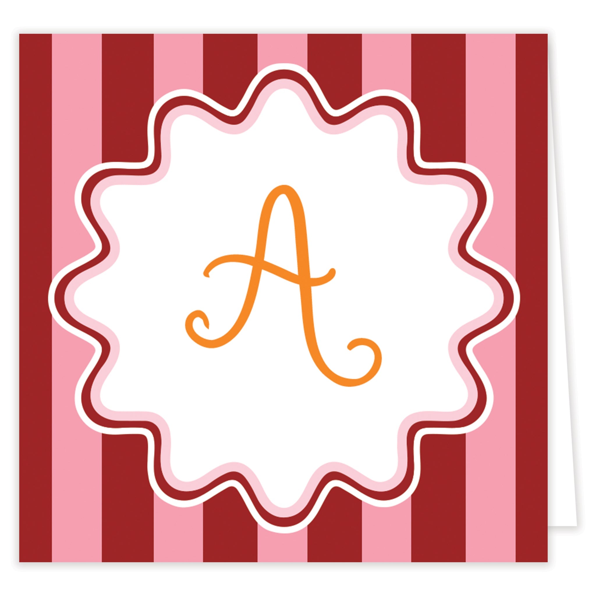 Burgundy Initial Folded Note Set With Envelopes