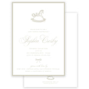 Taupe Rocking Horse Baby Shower Invitation