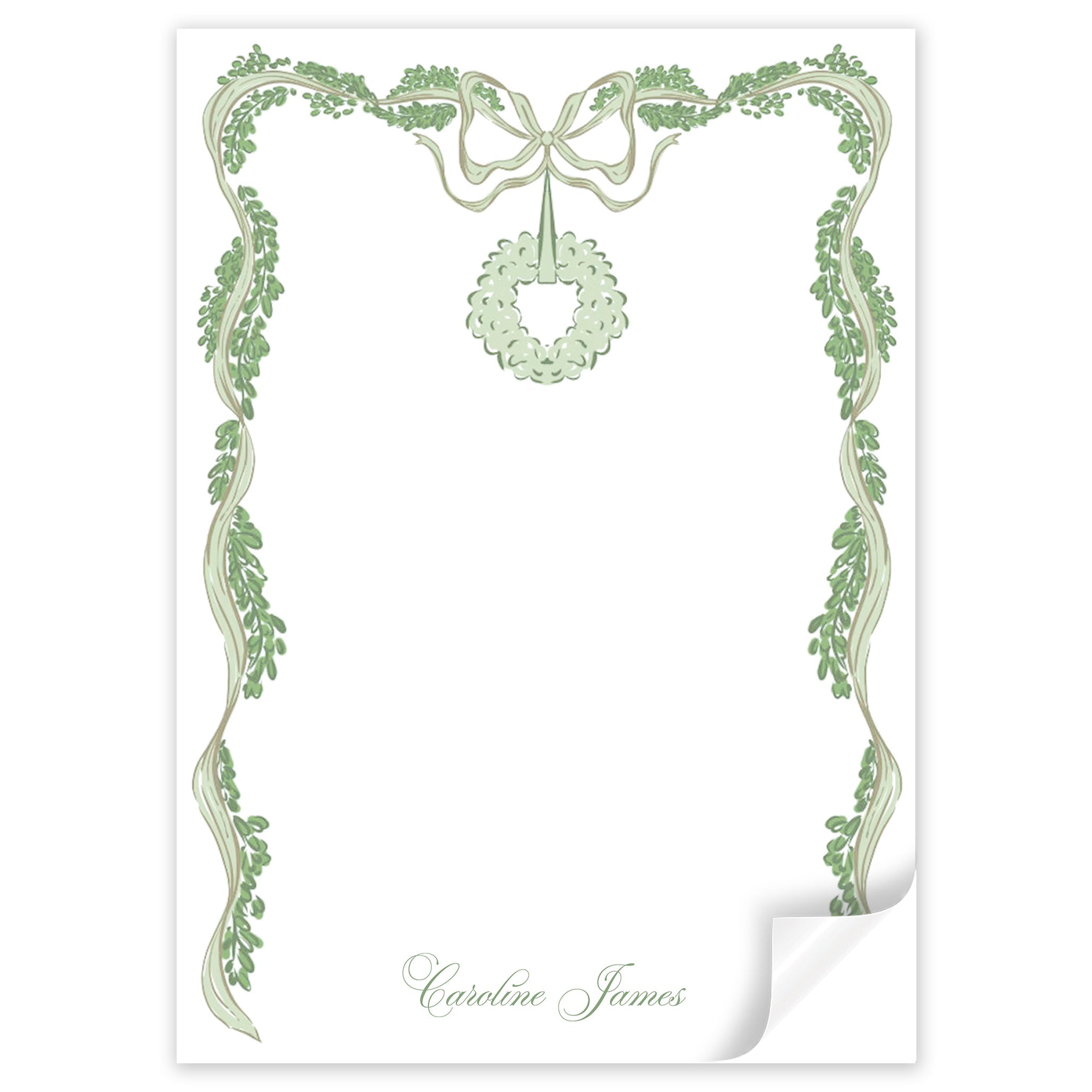 Winter Boxwood Personalized Notepad