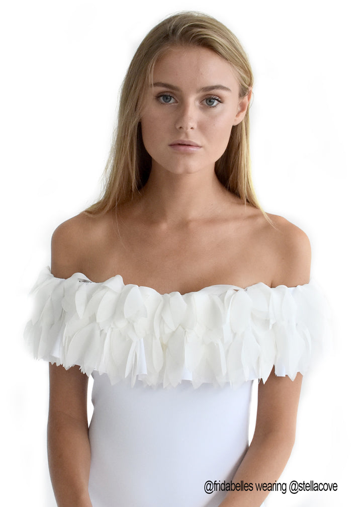 Womens White Petal Swimsuit