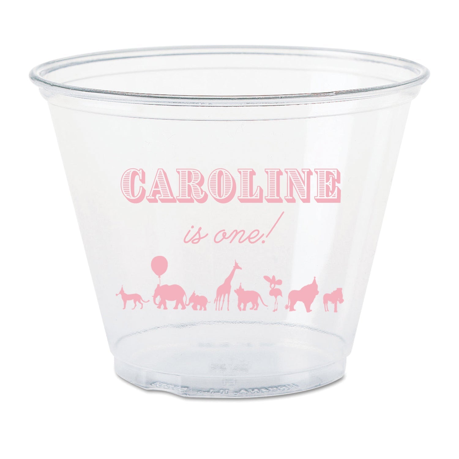 Pink Custom Party Animal Plastic Cups