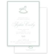 Sage Rocking Horse Baby Shower Invitation