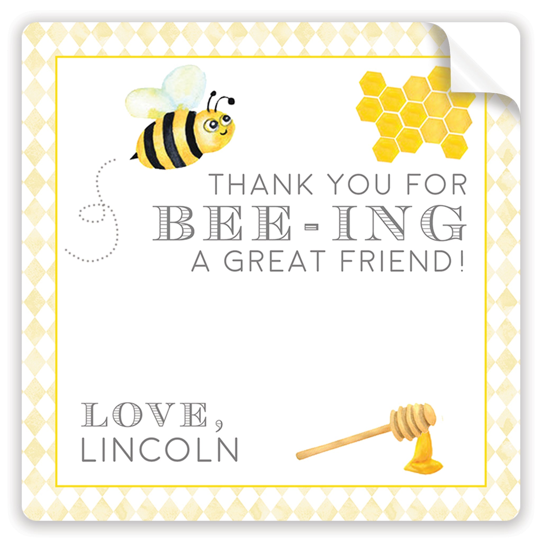 Bee-ing A Great Friend Stickers
