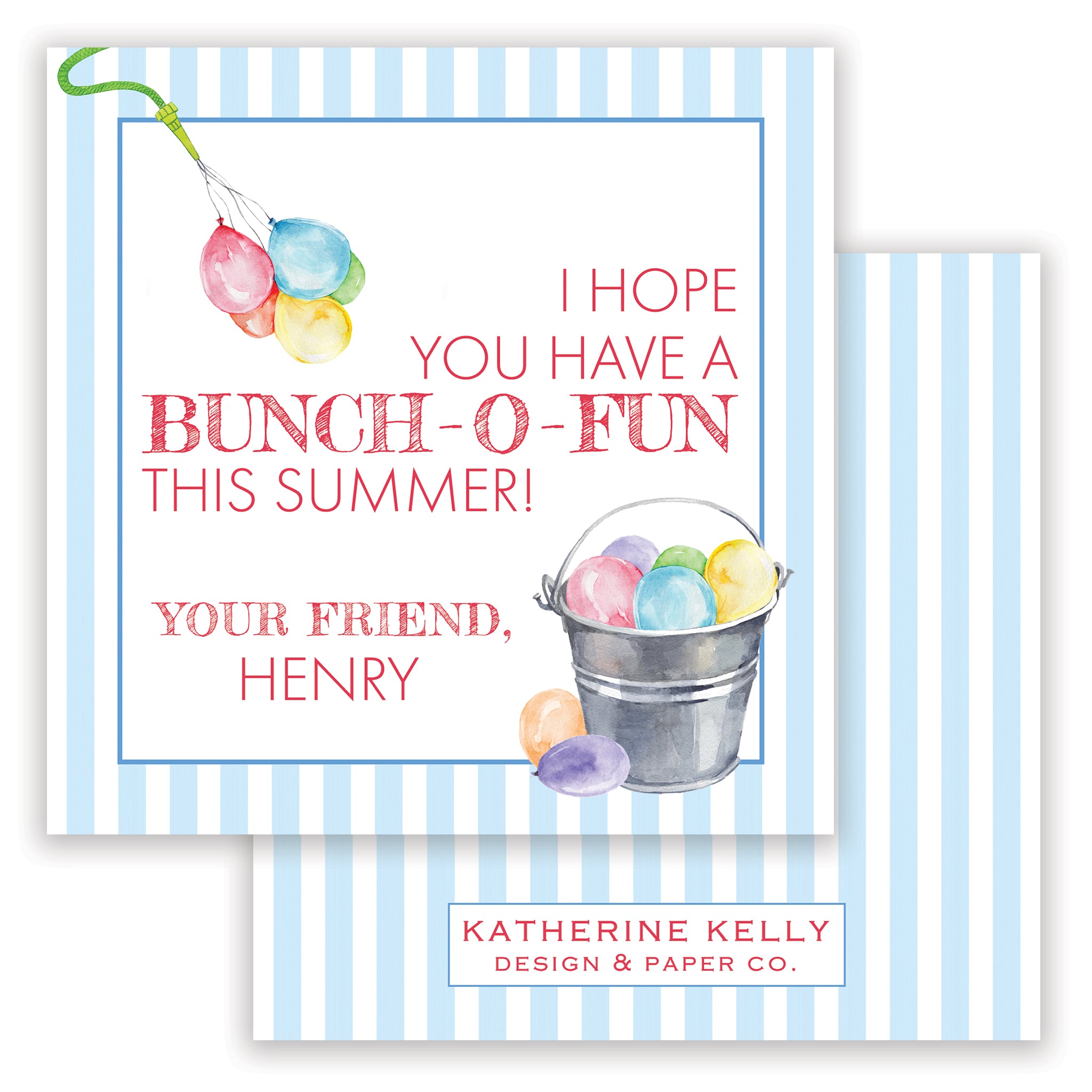 Blue Bunch-o-fun Enclosure Card