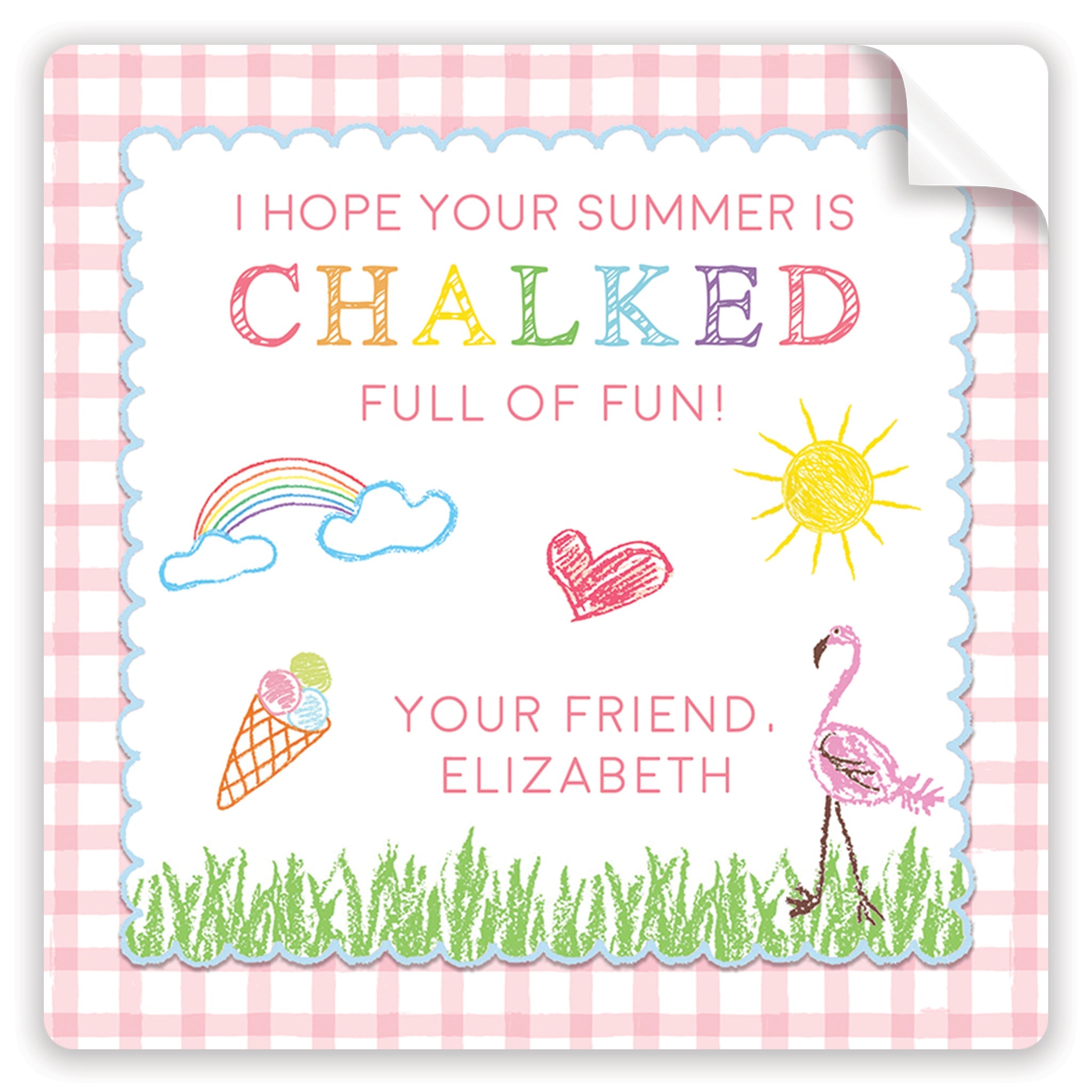 Chalked Full Of Fun Pink Stickers
