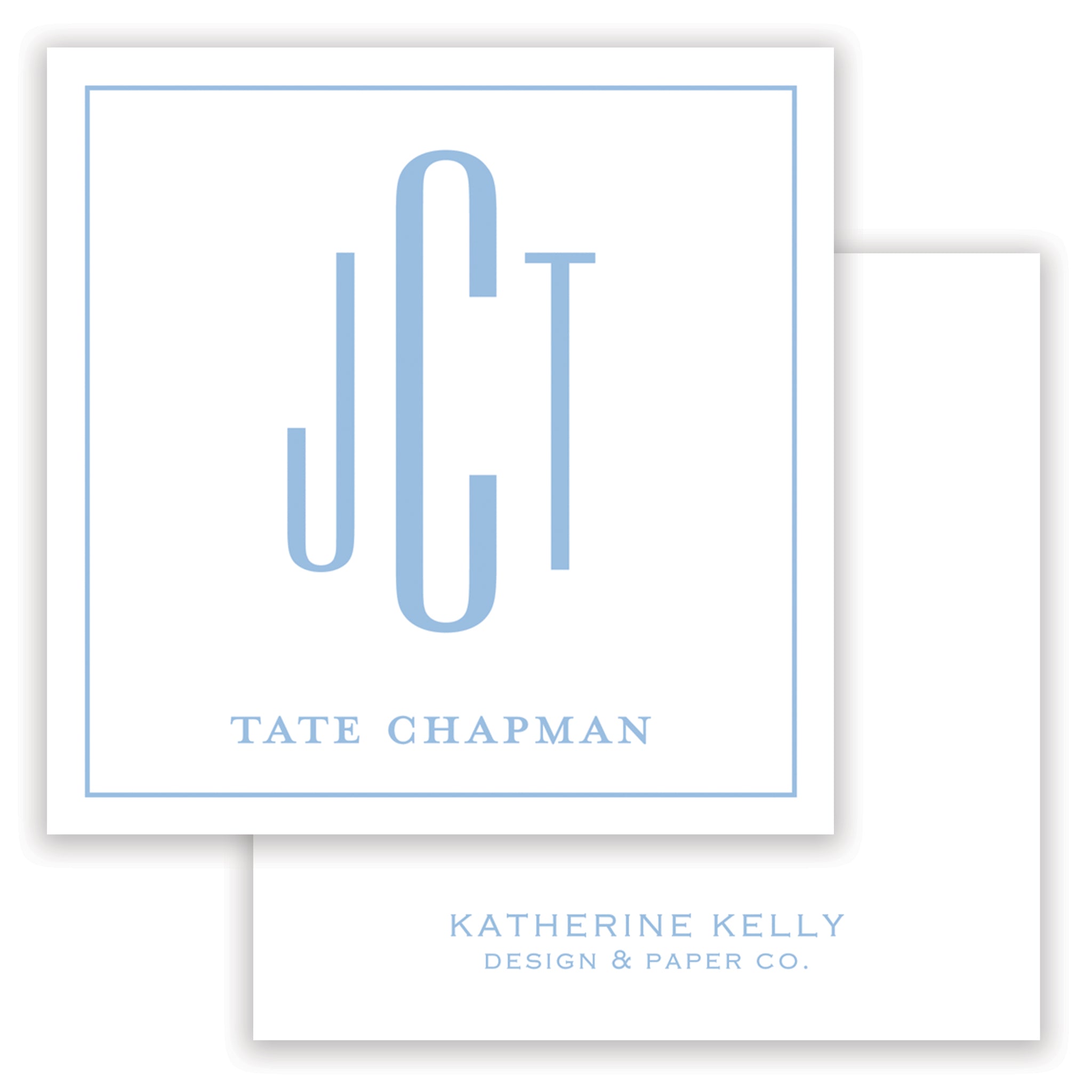 Classic Blue Monogram Enclosure Card