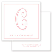 Classic Pink Initial Enclosure Card
