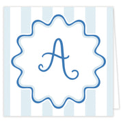 Blue Initial Folded Note Set With Envelopes