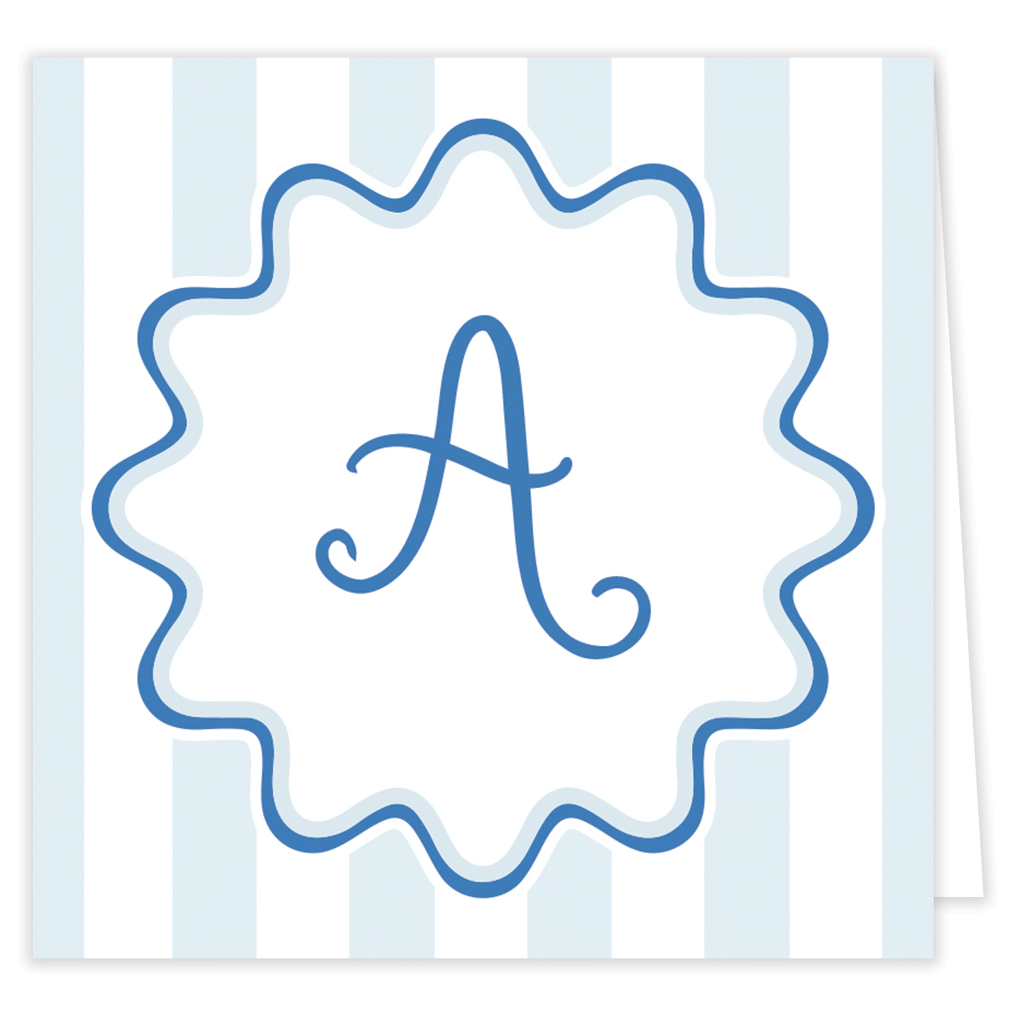 Blue Initial Folded Note Set With Envelopes