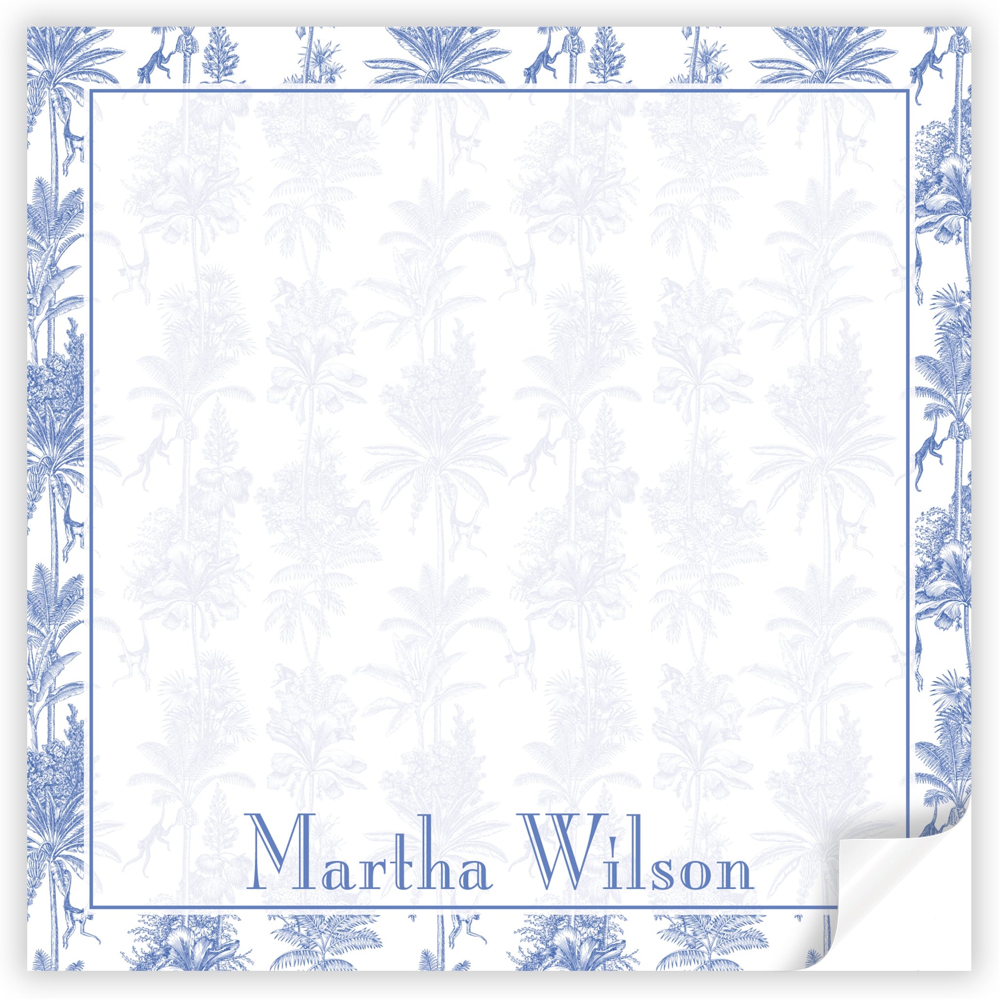 Blue & White Chinoiserie Square Notepad