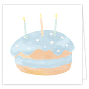 Blue Birthday Cake Folded Note Set With Envelopes