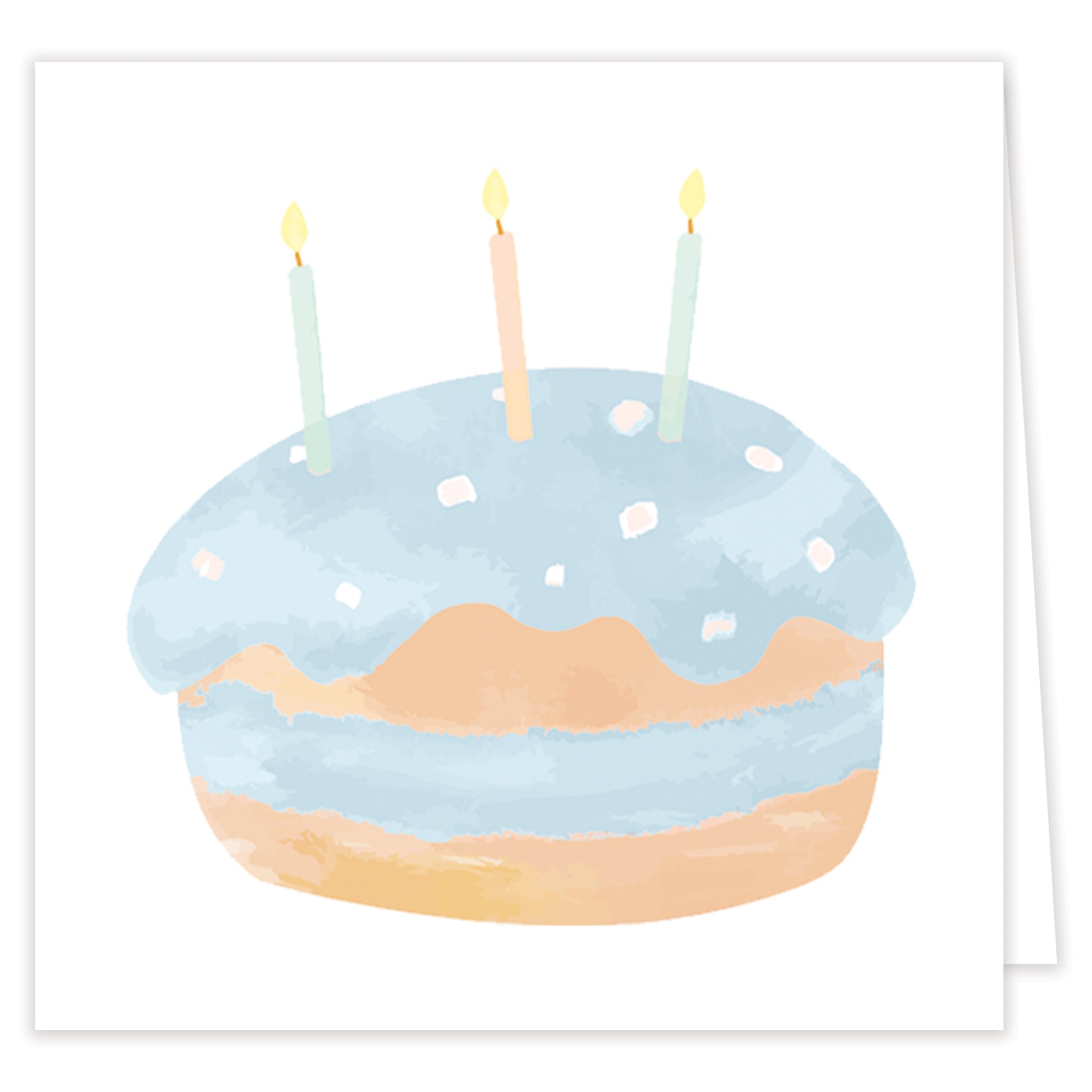 Blue Birthday Cake Folded Note Set With Envelopes