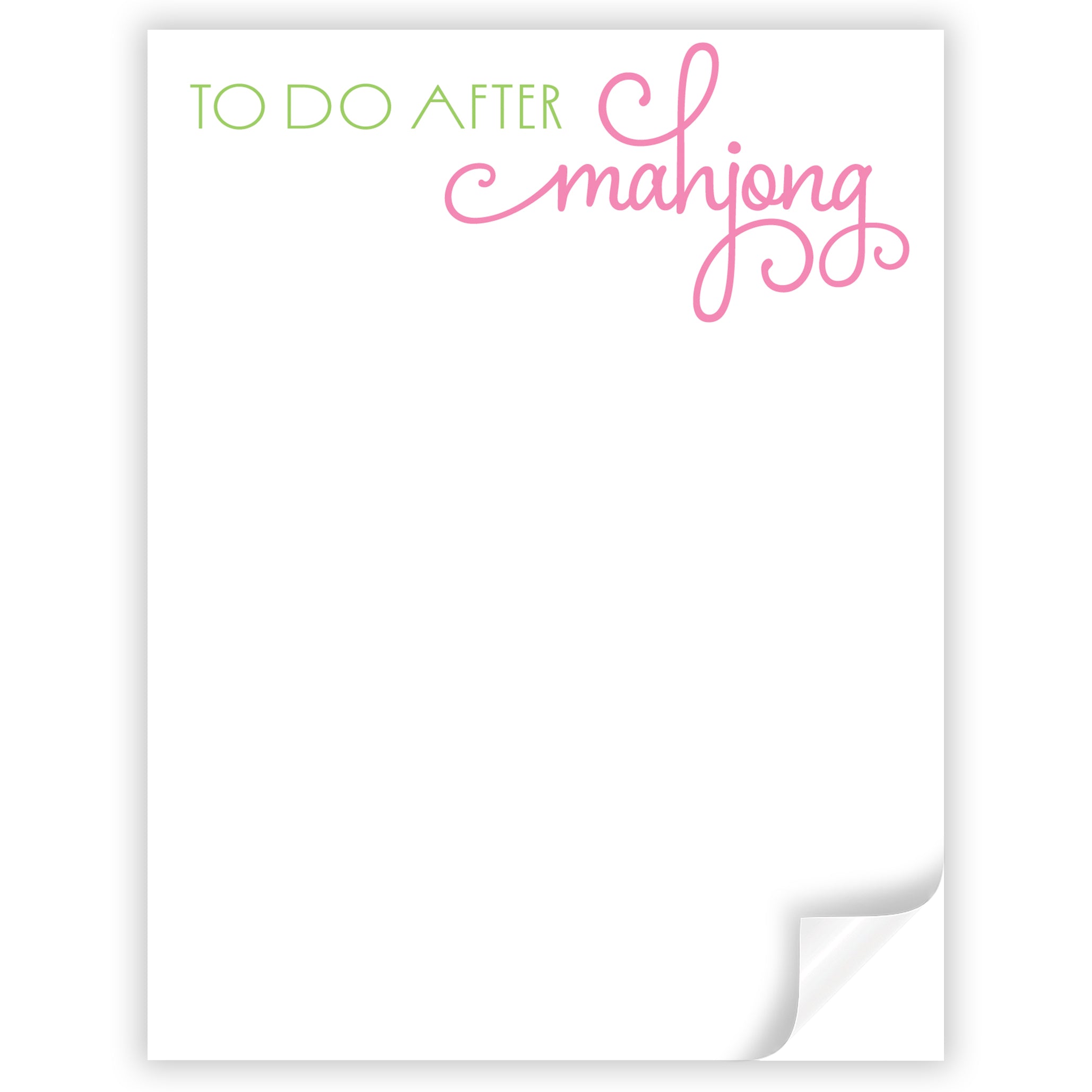 To Do After Mahjong Notepad