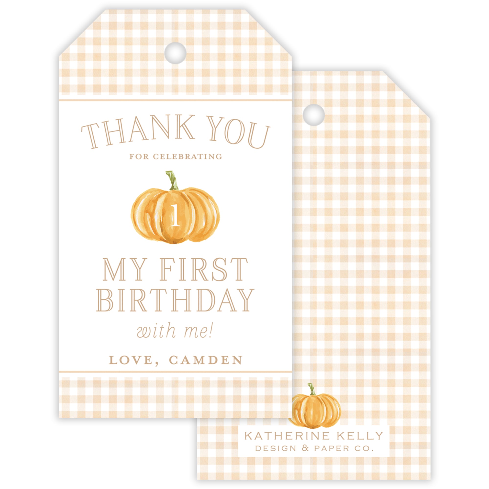 Fall Pumpkin Party Favor Tag
