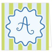 Lime Initial Folded Note Set With Envelopes