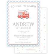 Firetruck Birthday Invitation