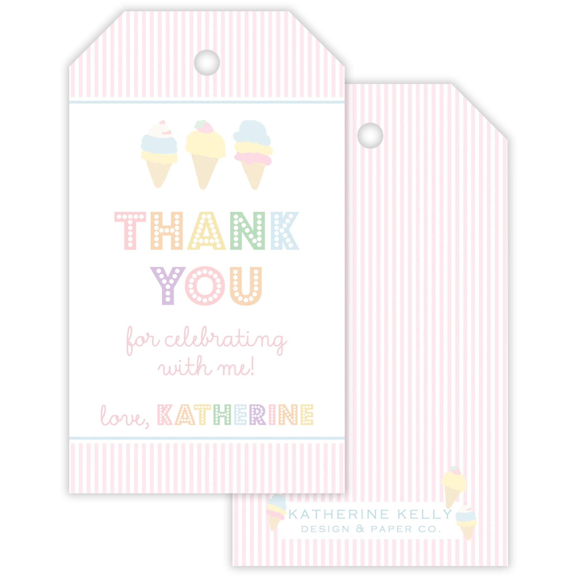 Ice Cream Social Party Favor Tag