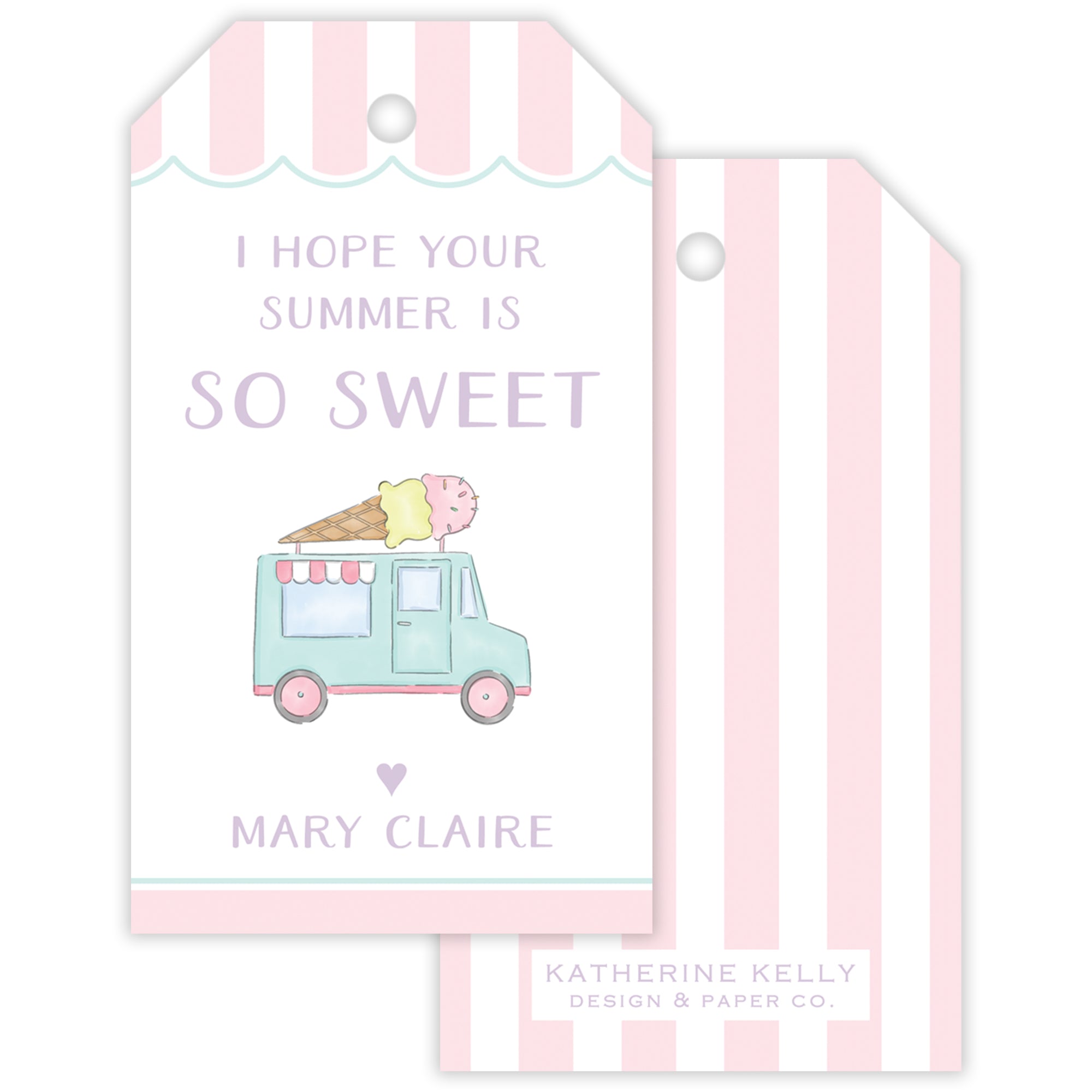 Ice Cream Truck Pink Gift Tag