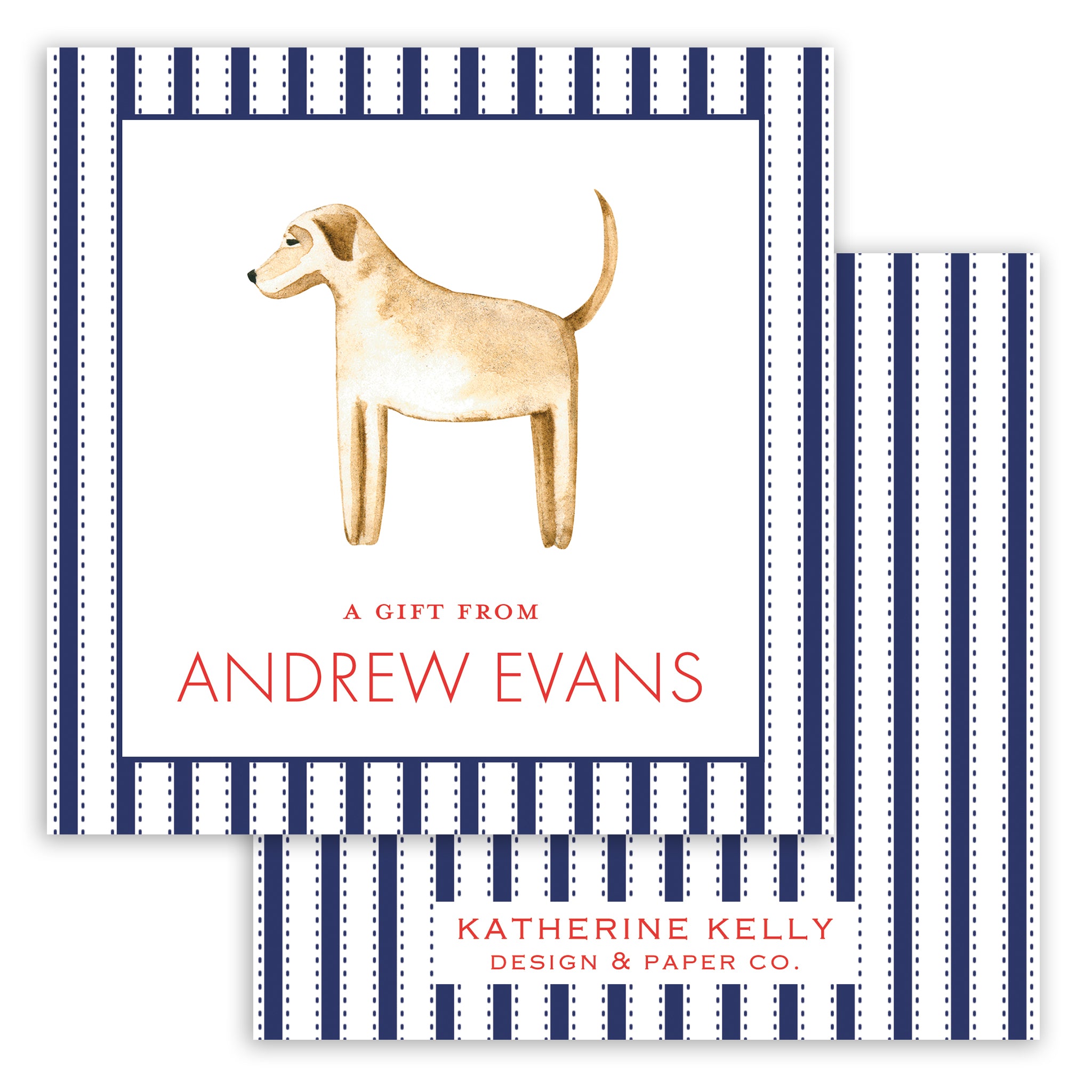 Yellow Lab Pinstripe Enclosure Card