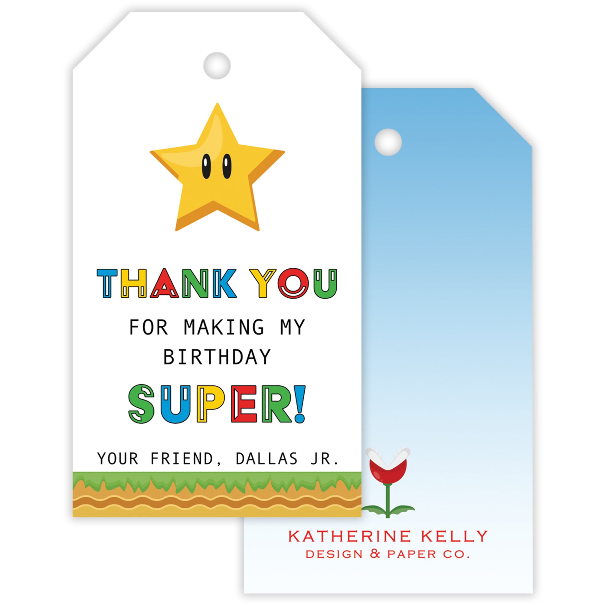 Super Mario Party Favor Tag