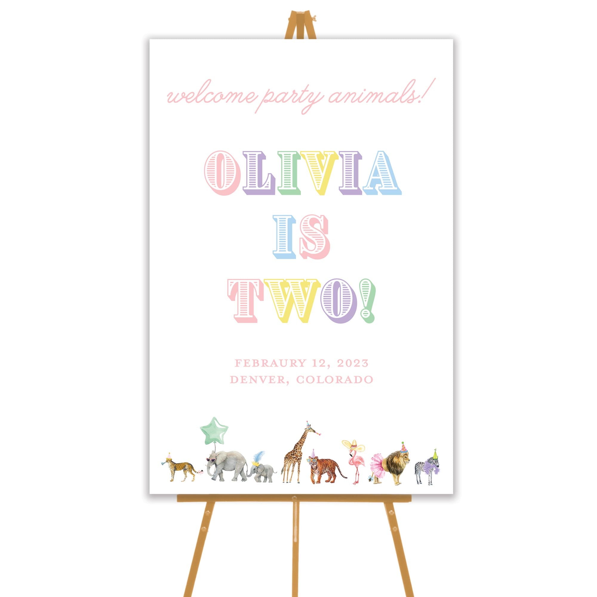 Multi Party Animal Welcome Sign