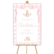 Pink Peter Rabbit Welcome Sign