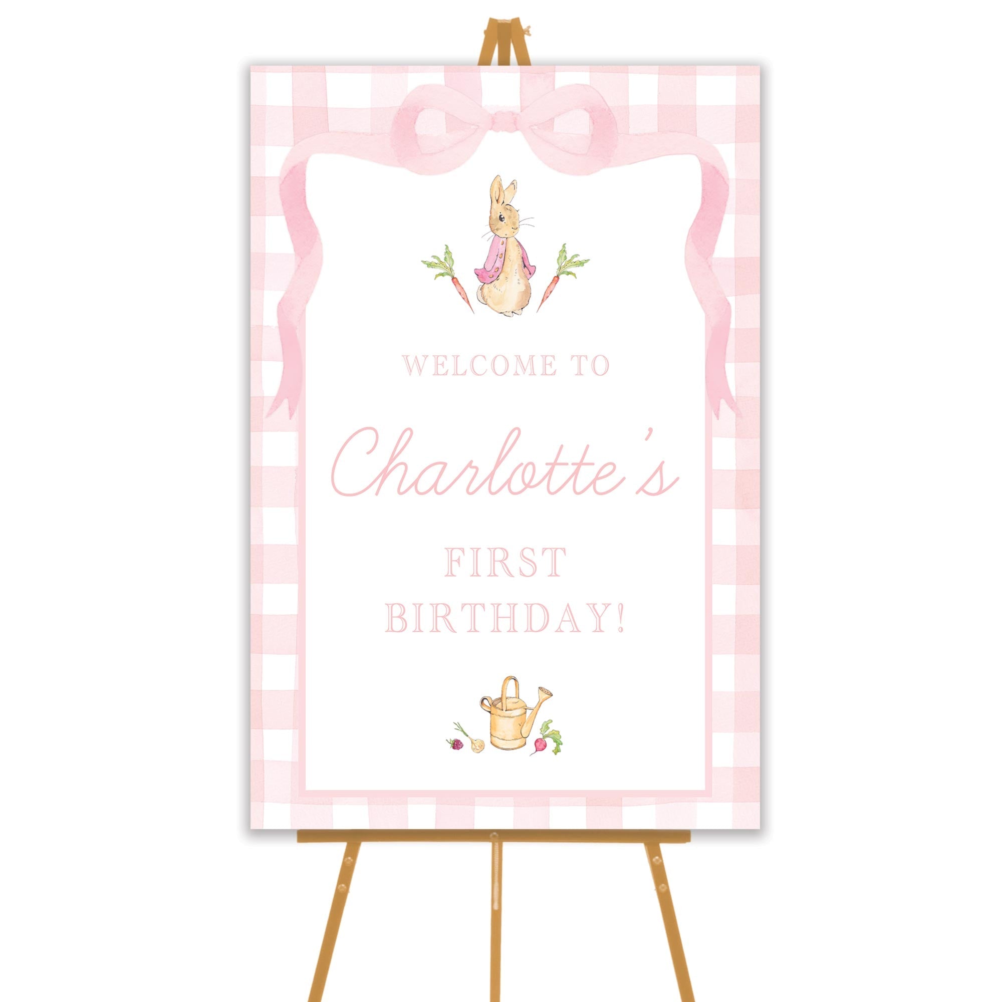 Pink Peter Rabbit Welcome Sign